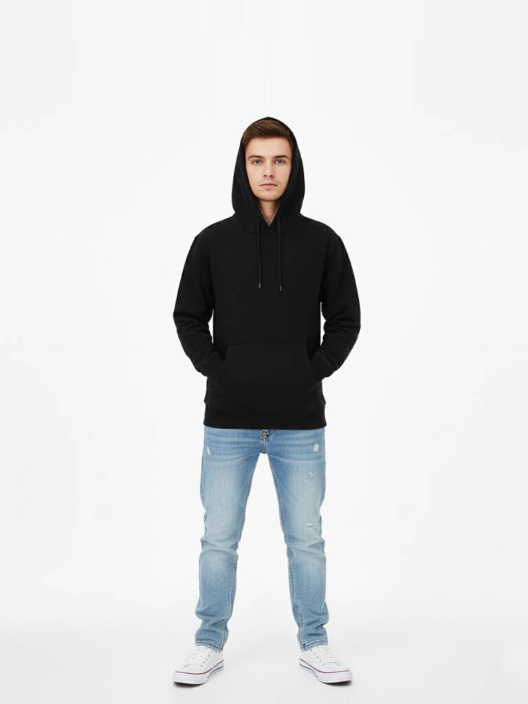Men Premium Pullover Black Hoodie Wholesale