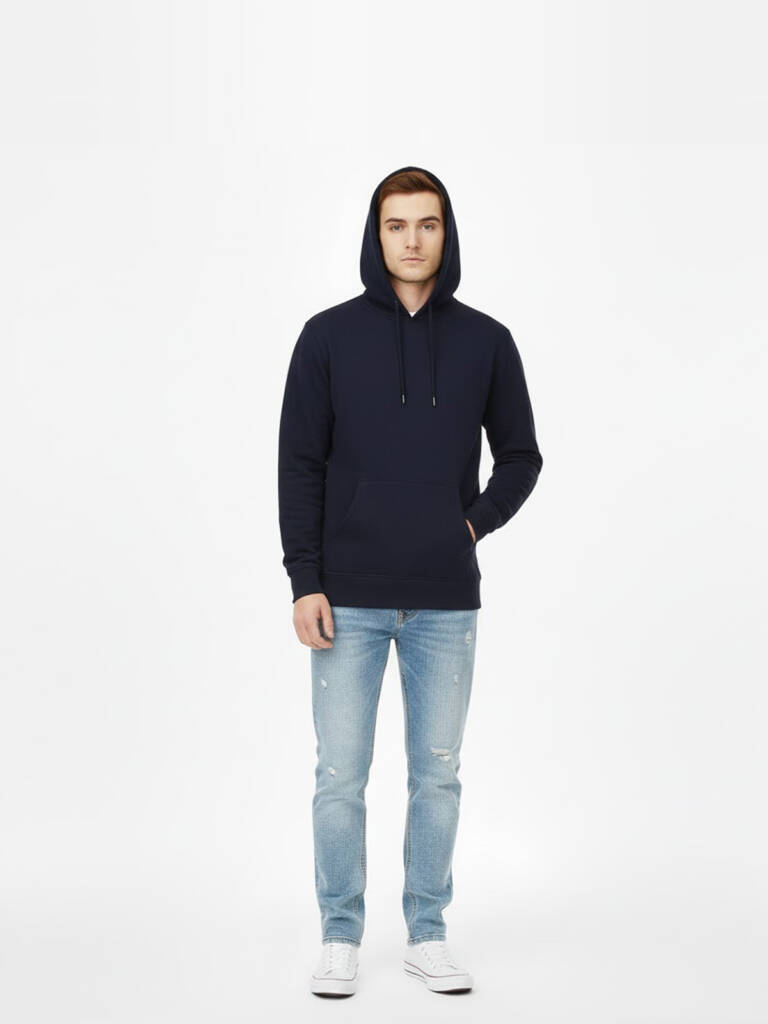 Men Premium Pullover Navy Hoodie Wholesale